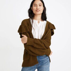 Madewell Ruffled Sweater Cardigan